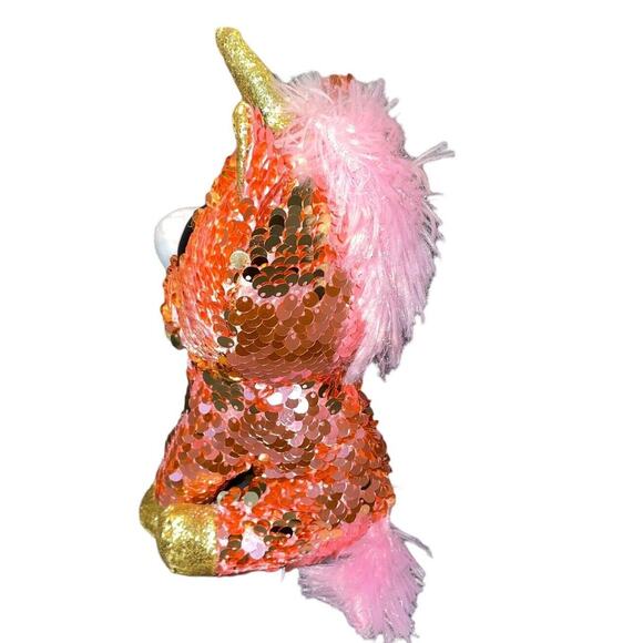 Ty Plush Flippables Unicorn Sunset Sparkle Color Sequins Nursery Decor Gift 7" - Picture 5 of 6